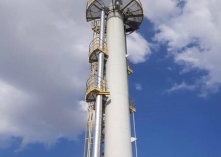 برج هیدروژن سولفوره‌زدای کارخانه بهره‌برداری هفت شهیدان بازسازی شد