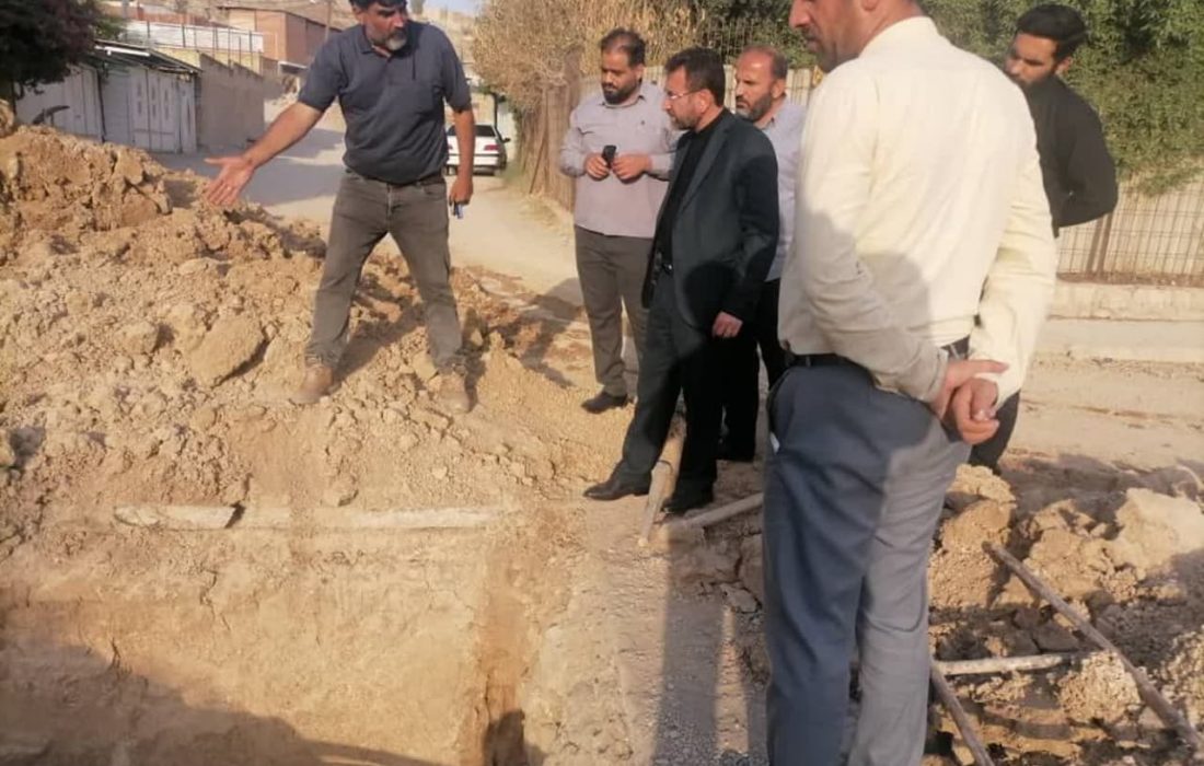 حضور فرماندار مسجدسلیمان در پروژه فاضلاب منطقه باغملی