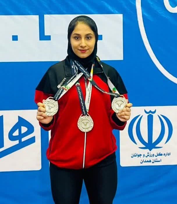 ۳ مدال نقره سوغات دختر آهنین مسجدسلیمان از رقابت های وزنه برداری قهرمانی دختران کشور