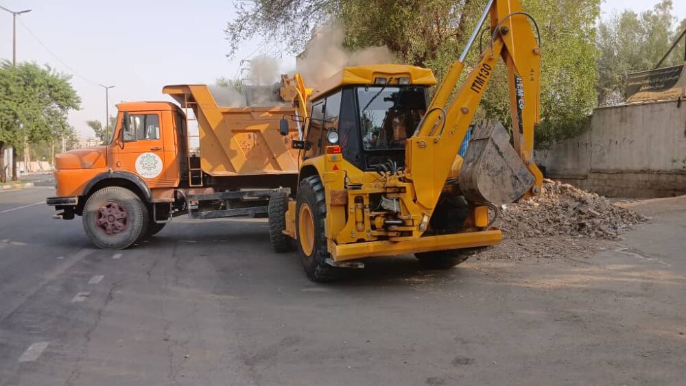 اجرای عملیات نخاله‌برداری در نقاط مختلف شهری توسط شهرداری مسجدسلیمان