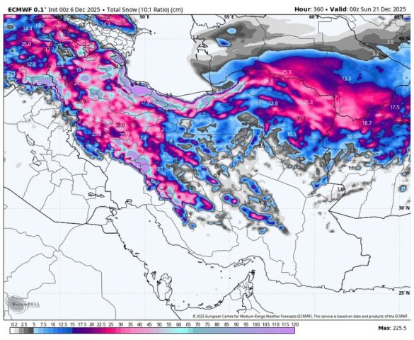 هفته پربارش در راه است؛ بارش‌های بالای ۱۰۰ میلی‌متر در برخی نقاط کشور