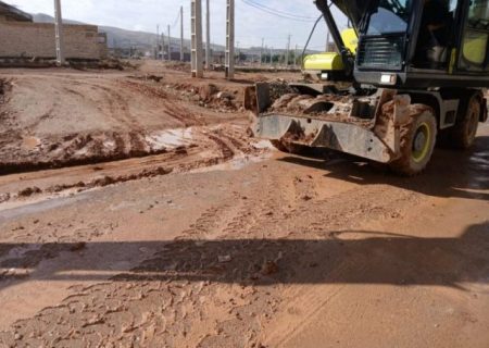 پاکسازی و لایروبی خیابان‌های مسجدسلیمان پس از بارندگی سیل آسا